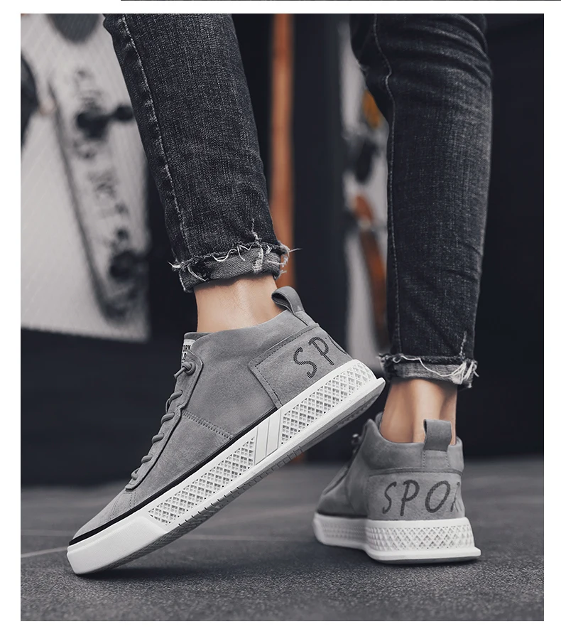 Модные абрикосовые кожаные кроссовки с эластичным ремешком; Sapatos Homem; повседневная мужская обувь с высоким берцем; Роскошные брендовые осенние дышащие кроссовки для мужчин