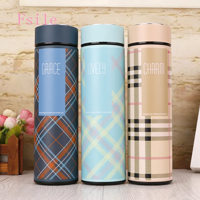 

450ml Fashion Casual Double Layer 304 Stainless Steel Thermos Business Office Portable Tea Separator Tea Kettle Water Bottle