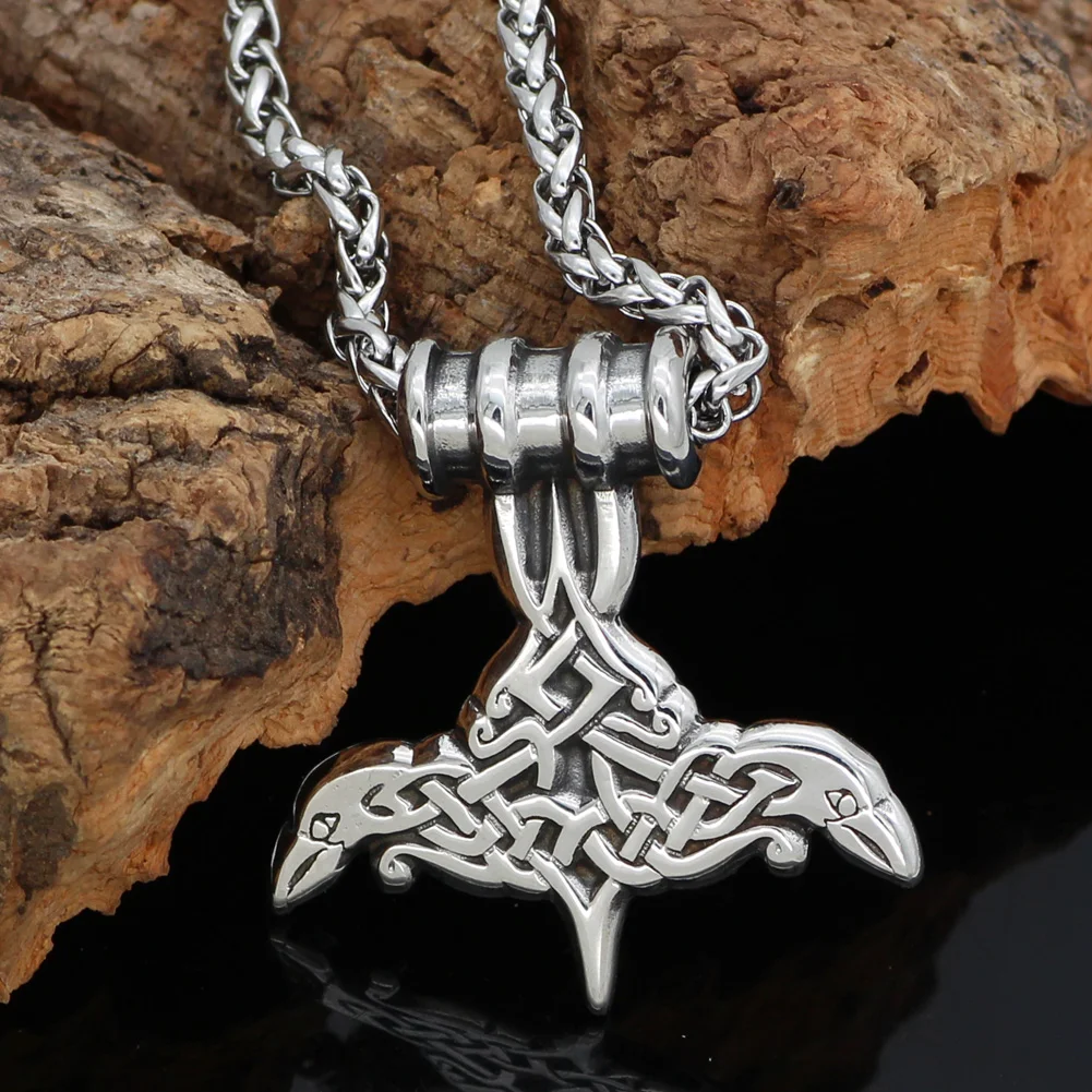 Скандинавский молоток Тора из нержавеющей стали Mjolnir odin Ворон ожерелье с