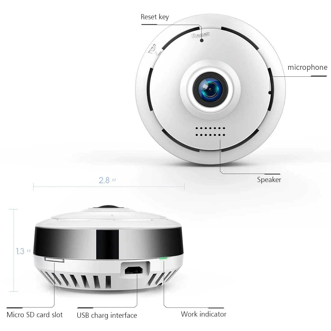 FREDI IP камера 360 градусов панорамная рыбий глаз беспроводная WiFi 960P HD 1.3MP