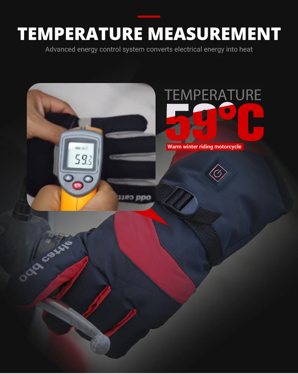 Новинка, мотоциклетные перчатки, водонепроницаемые, с подогревом, Guantes, Moto, сенсорный экран, на батарейках, для езды на мотоцикле, для гонок, зимние перчатки