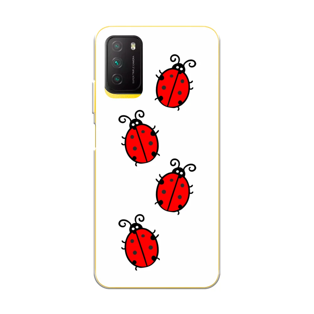 Case silicone for Xiaomi Redmi 9T божьи ladybug art thin soft protective pad bumper TPU with pattern phone Xiaomei 9т clip case protection |