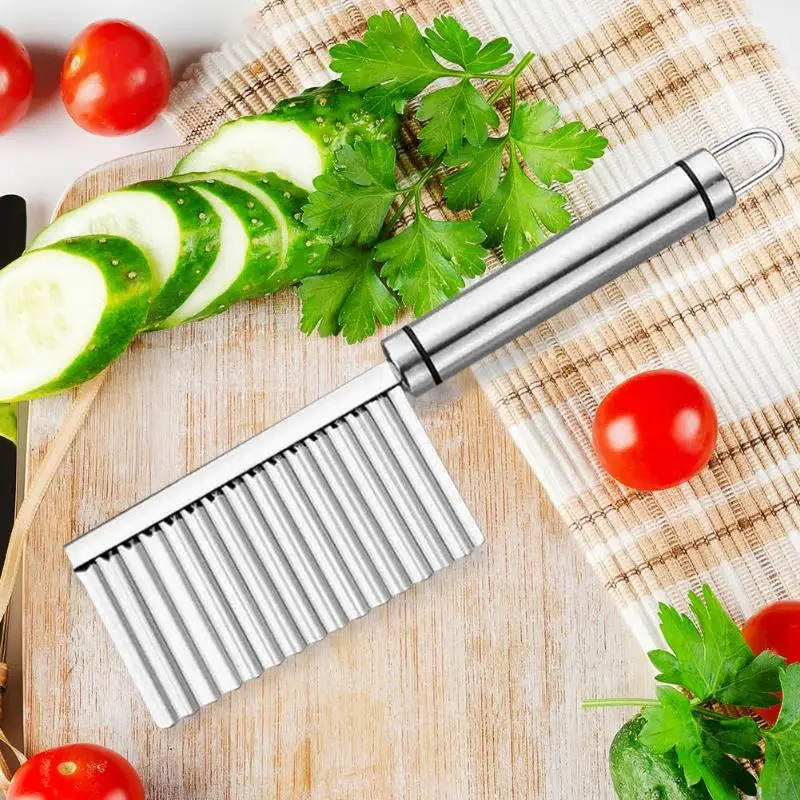Нож из нержавеющей стали для волнистой нарезки картофеля кухонный гаджет