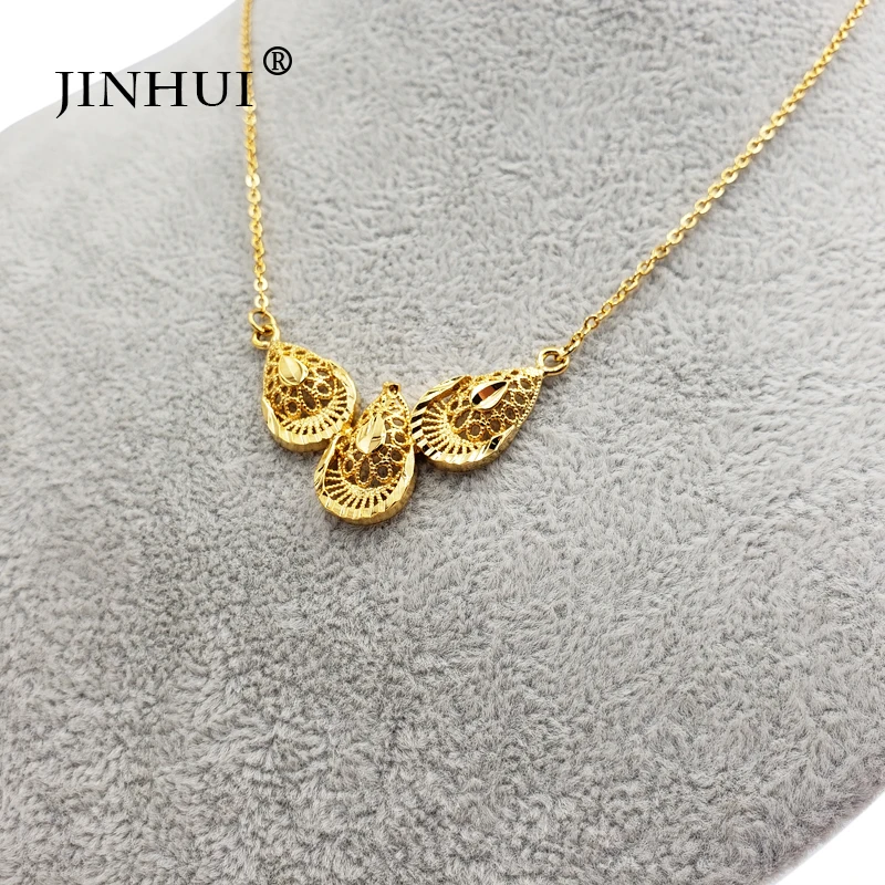 JINHUI модные Дубай новые женские золотые ожерелья с подвеской 45 см 2 мм цепочка для