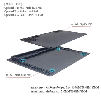 

PHONEFIX Heat Insulation Silicone Pad Phone Maintenance Platform PCB BGA Desoldering Mat with Storing Repair Tools Design
