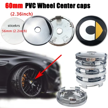 

20pcs/lot 60mm 2.36inch PVC Material Car Wheel Center Caps rim hub Covers with stickers Emblem For toyota mazda kia Hyundai etc