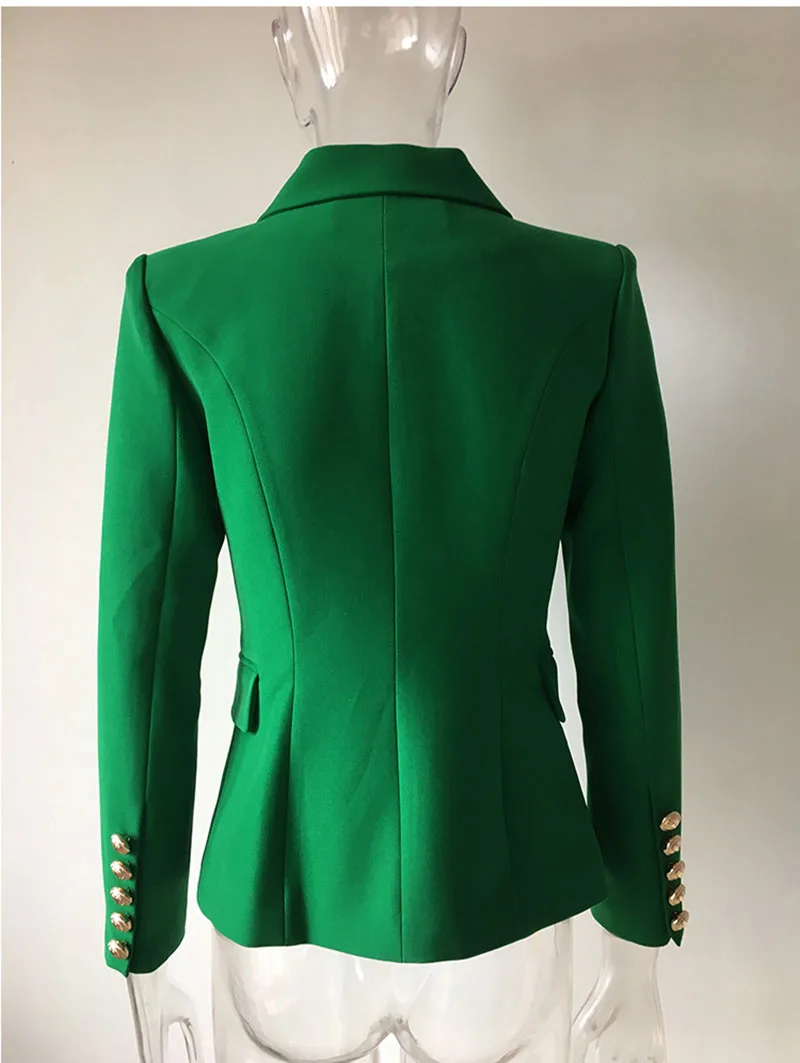 HIGH STREET 2024 Stylish Designer Blazer Women's Double Breasted Lion Buttons Slim Fitting Blazer Jacket 5
