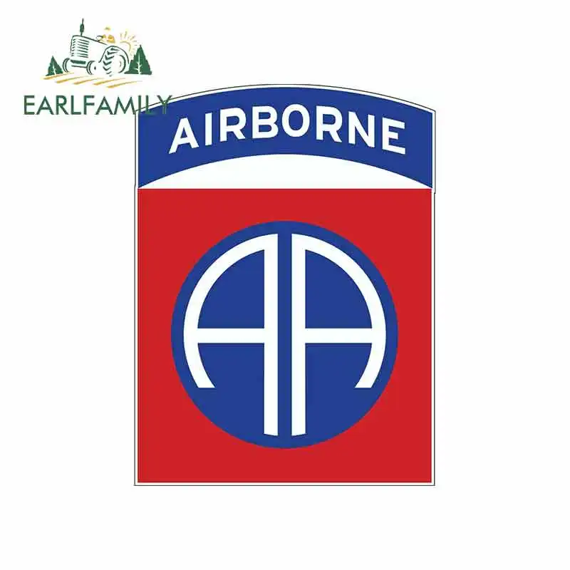 

EARLFAMILY 13cm x 9.8cm for US Army 82nd Airborne Military Logo Car Stickers Vinyl Helmet RV VAN 3D JDM Car Accessories Graphics