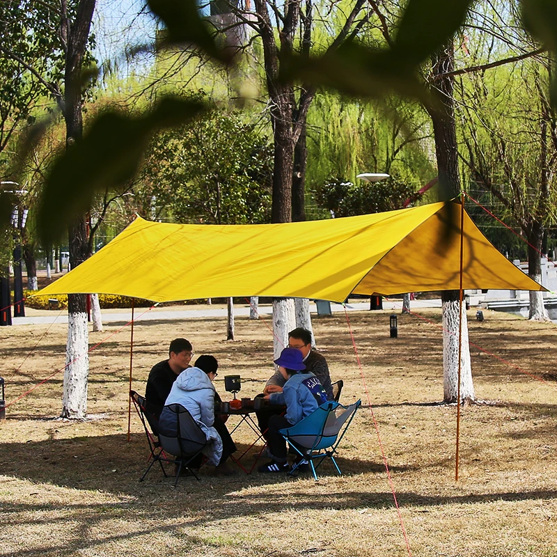 ASTA GEAR Lightweight Outdoor Skylight Sunshade and Rain-proof Camping Canopy New Skylight Camping 3.5*4 Silver and Silicon