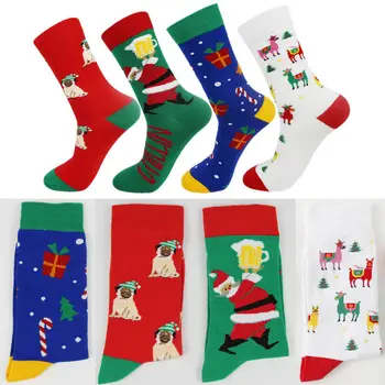 

Women Men Animal Christmas Cartoon Red Socks Cotton Short Warm Sock Funny Socks