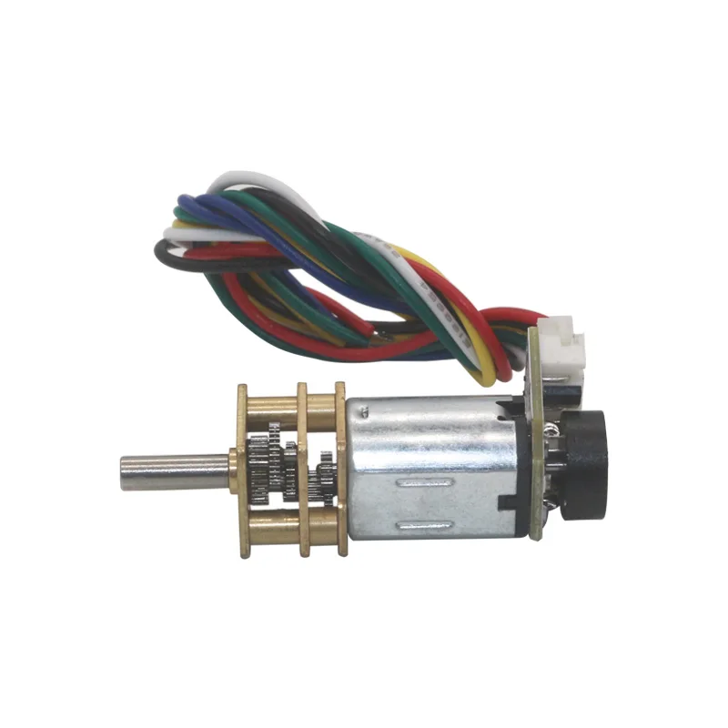Фото DC мотор двигатель 6V с редуктором скорости вращения Micro Gear с металлическим коническим кодер-кодировщиком GA12-N20 №3