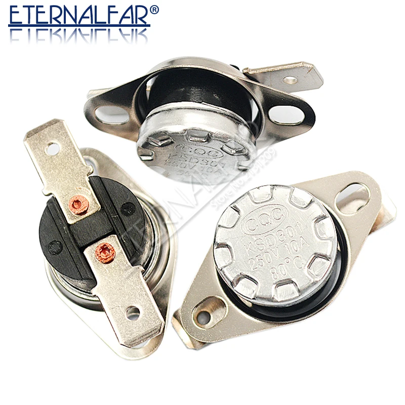 KSD301 250V 10A Normal cerrados abiertos interruptor de temperatura de Control térmico 40C 50C 70C 80C 90C 100C 120C 130C 140C 150C grados centígrados