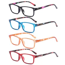 RBENN 4 шт очки для чтения женские Patten напечатанные для чтения Пресбиопии для дам+ 0,5 0,75 1,25 1,75 2,25 2,75 3,25 3,75 4,5 5,0