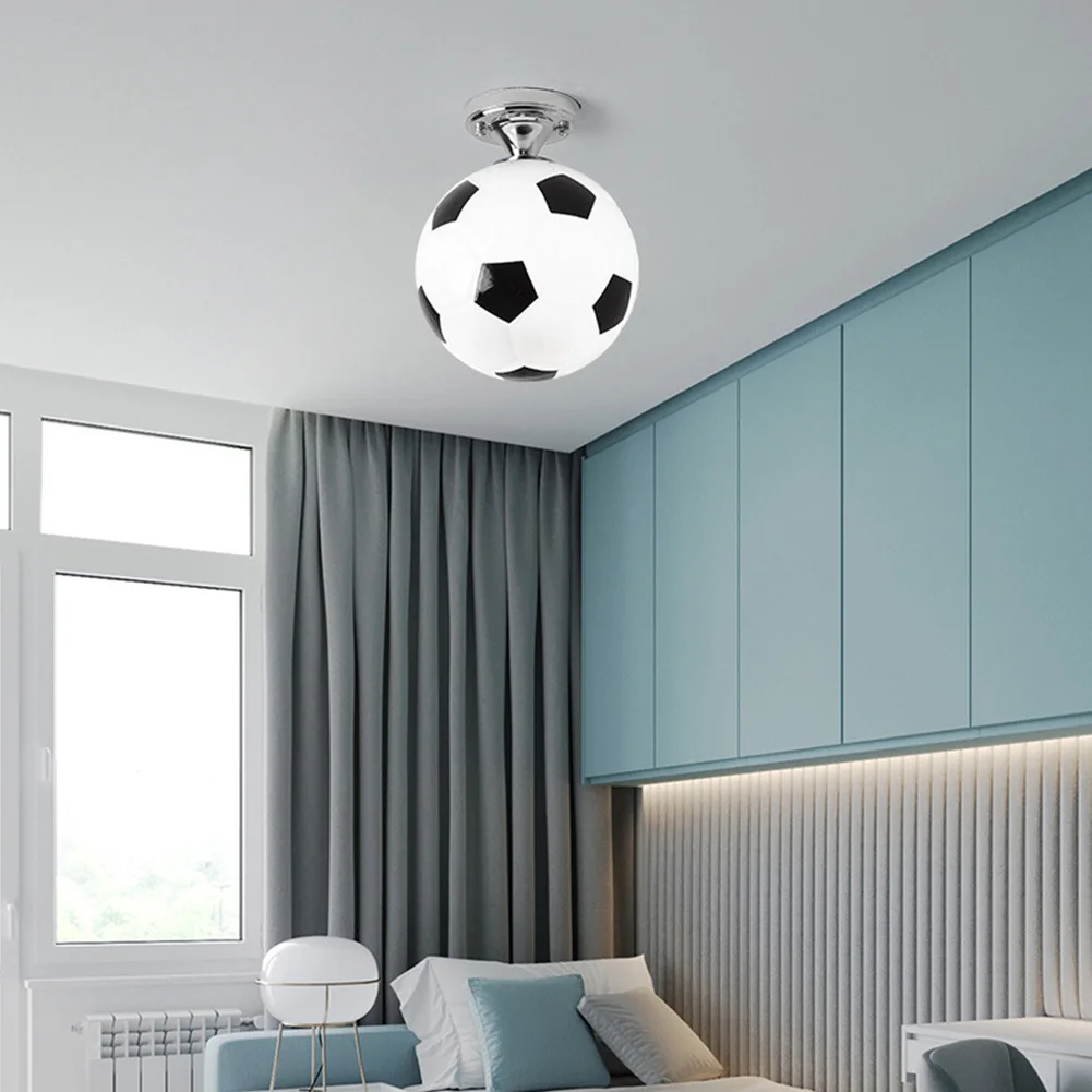 Modern Lighting Fixture For Boys Football Shape LED Ceiling Light Children Home Decor  Glass Bedroom Kids Room Sport