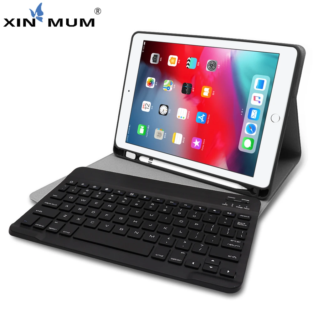 

English Keyboard For iPad 9.7 Inch 2017 2018 Bluetooth Detachable Keyboard with PU Leather Case Tablet Protective Cover Pen Slot
