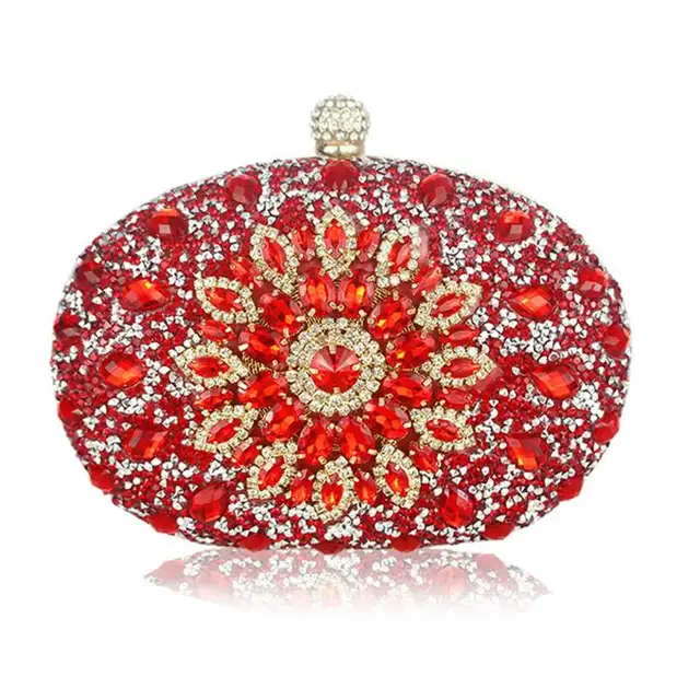 Wedding Diamond Silver Floral Crystal Sling Package Woman Clutch Bag Cell Phone Pocket Matching Wallet Purse Handbags 5