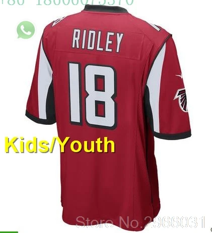 А+++ качественные детские Молодежные Ridley 18 Keanu Neal 22 Deion Sanders 21 Vic besley 44 jersey Atlanta - Цвет: for kids youth