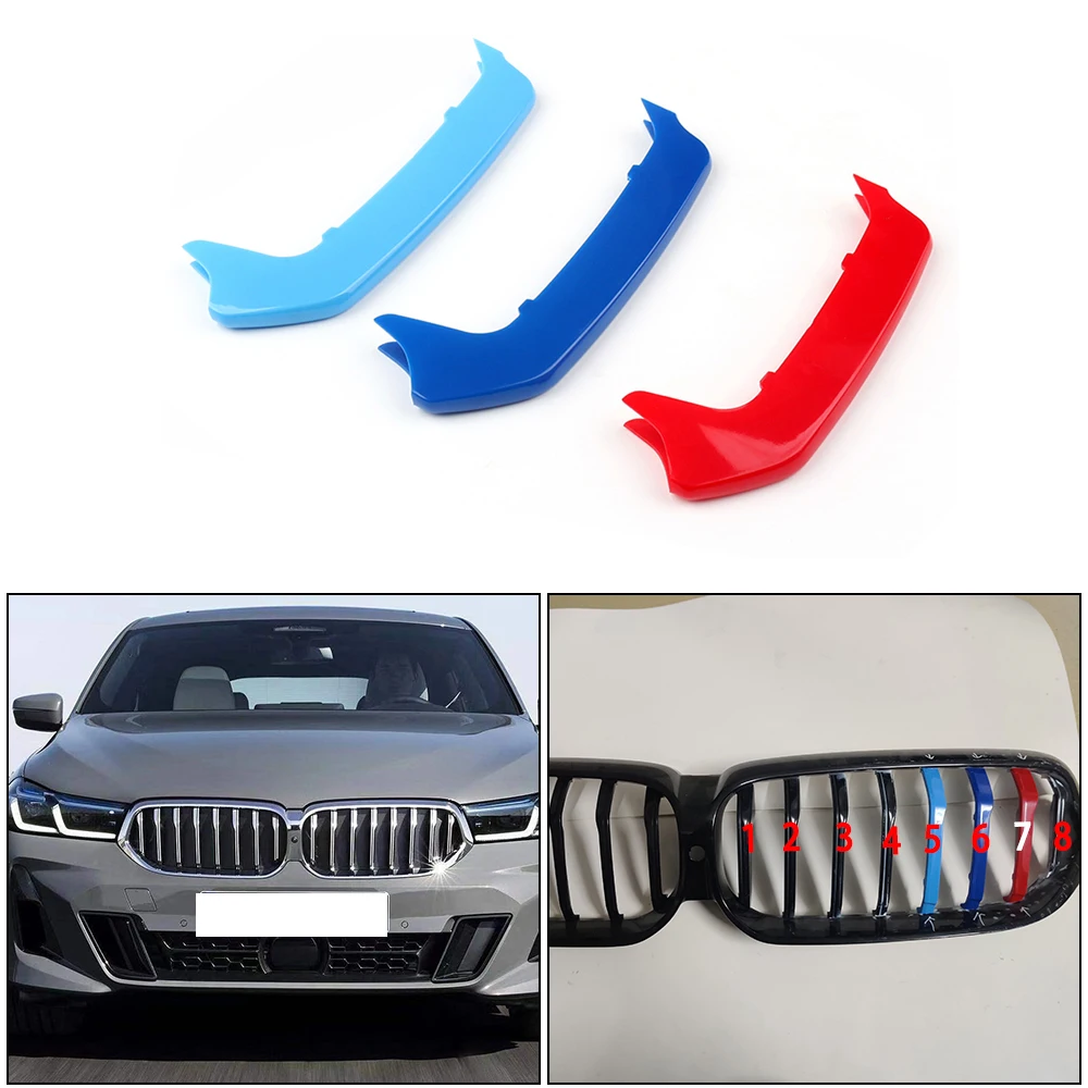 

For BMW 6 Series GT G32 Lci 2021 (8 Grille) Styling Front Grille Trim Strips Grill Cover Motorsport Stickers