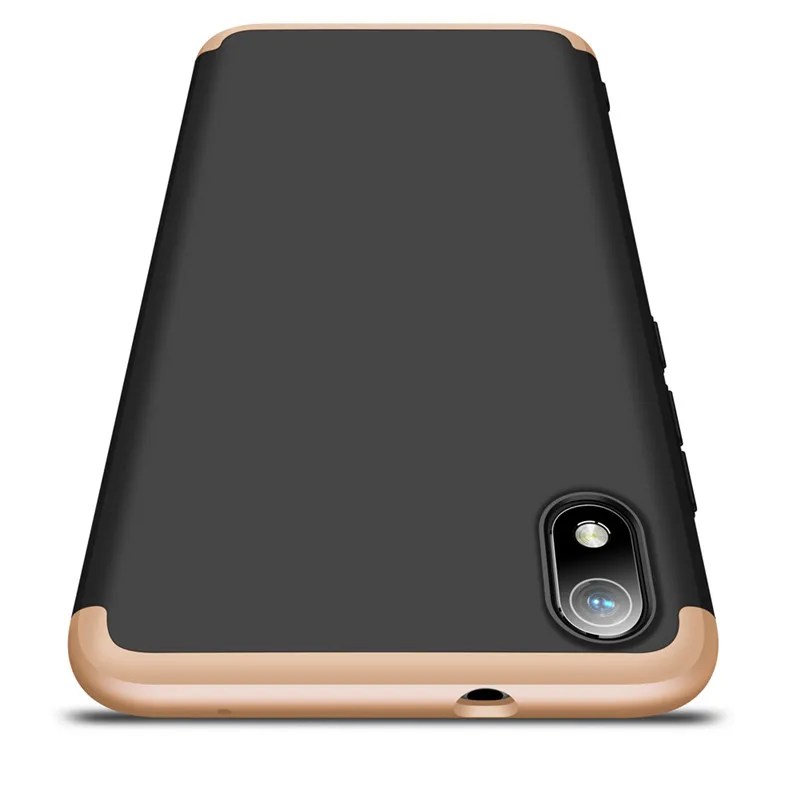 gold black case 360 Защитный Передний+ задний стекло чехол huawei honor 7c aum-l41 7c pro Жесткий армированный чехол honor 8a 8 a case телефона чехлы на honor 7c pro чехол хонор 7с aum-l41 чехол хонор 8a хонор 8 а чехол хонор 7с про - Цвет: gold black case