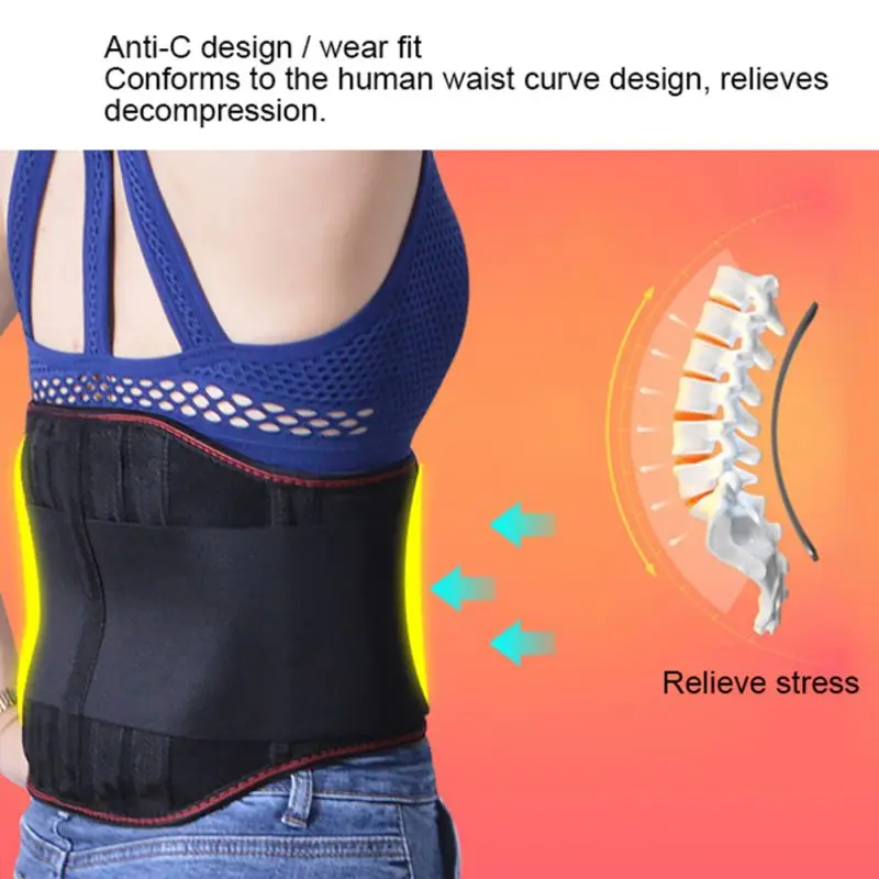 

Adjustable Self-heating Waist Support Magnetic Therapy Back Waist Support Belt Lumbar Brace Massage Band Health Care Tool