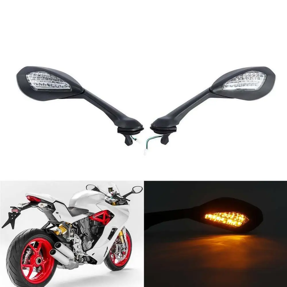 

Motorcycle Left Right Rearview Mirror LED Turn Signal For Ducati 939 Supersport S 2017-2019 2018