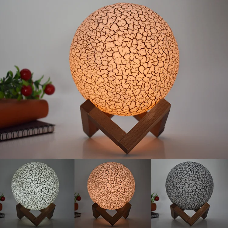 

Amazon Hot Selling Moon Light Children Gift Creative Lamp Coloured Drawing LED Crack 3D Night Lamp