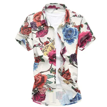 

MODA VELOCE Mens Hawaiian Shirts Mens Printed Shirts Summer Men Shirt Short Sleeve 2020