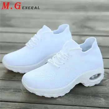 

Thick Bottom Ladies Shoes Fashion Slip-on Women's White Sneakers Casual Women Shoe Plus Size Summer Shoes Woman Flat Zapatos C74