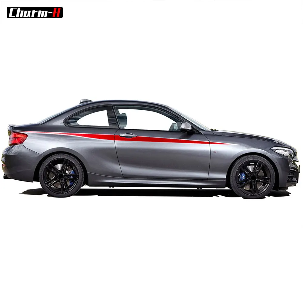 2) 22x9 Iconic M Sport Flag Tri-Color Decal Stickers For BMW Side