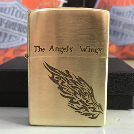 

Free shipping windproof lighters pure copper double-sided etching angel