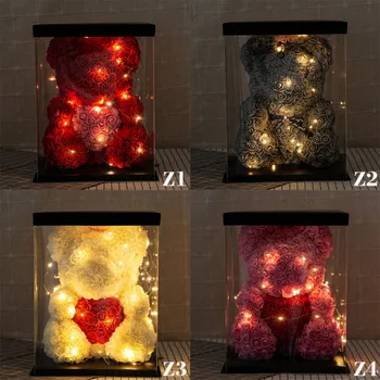 

Rose Bear Teddy Bear with Ribbon Forever Artificial Rose Gift