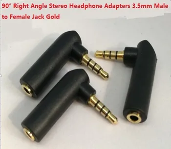 

DHL free. 100pcs.90° Right Angle Stereo Headphone Adapters 3.5mm Male to Female Jack Gold.3.5MM MALE to FEMALE plug.