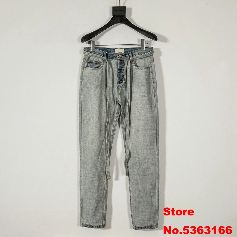 

Sureme 2020 New Sixth Collection Reversible Design FOG Washed Blue Jeans Men Women Bike Motorcycle Jeans Men