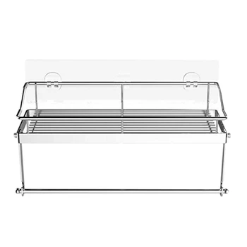 

Adhesive Paper Towel Holder Shelf,Wall Mounted Paper Towel Holder Basket for Kitchen Shower Bathroom & Balcony,Rustproof,No Dril