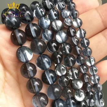 

Black Austria Crystal Glitter Moonstone Beads Round Loose Spacer Beads For Jewelry Making DIY Chrams Necklace Bracelet 6/8/10mm