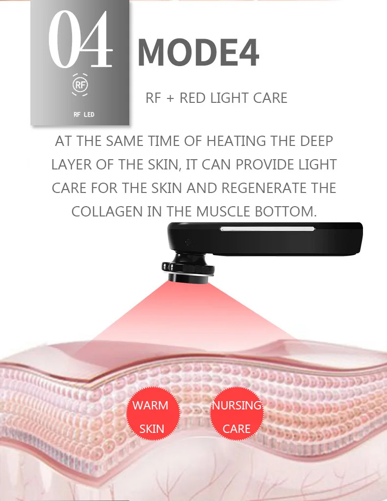 Радиочастотный инструмент для ухода за кожей лица микротоки инструмент для красоты веснушки морщинки красный светильник омоложение кожи мини hifu