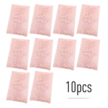 

10Pcs White Wedding Invitations Cards Pearl Paper Floral Laser Cutting Invitation Cards Floral Invitation Envelopes