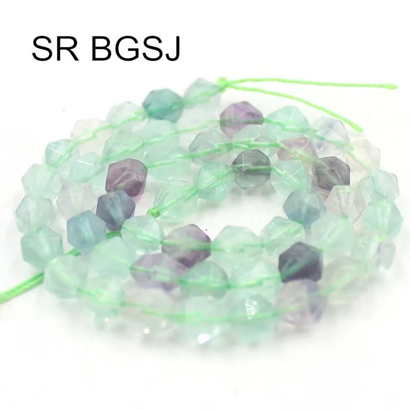 Free Shipping 6mm 8mm 10mm Faceted Round Polygonal Fluorite Natural Stone Loose Beads Strand 14&quot | Украшения и аксессуары