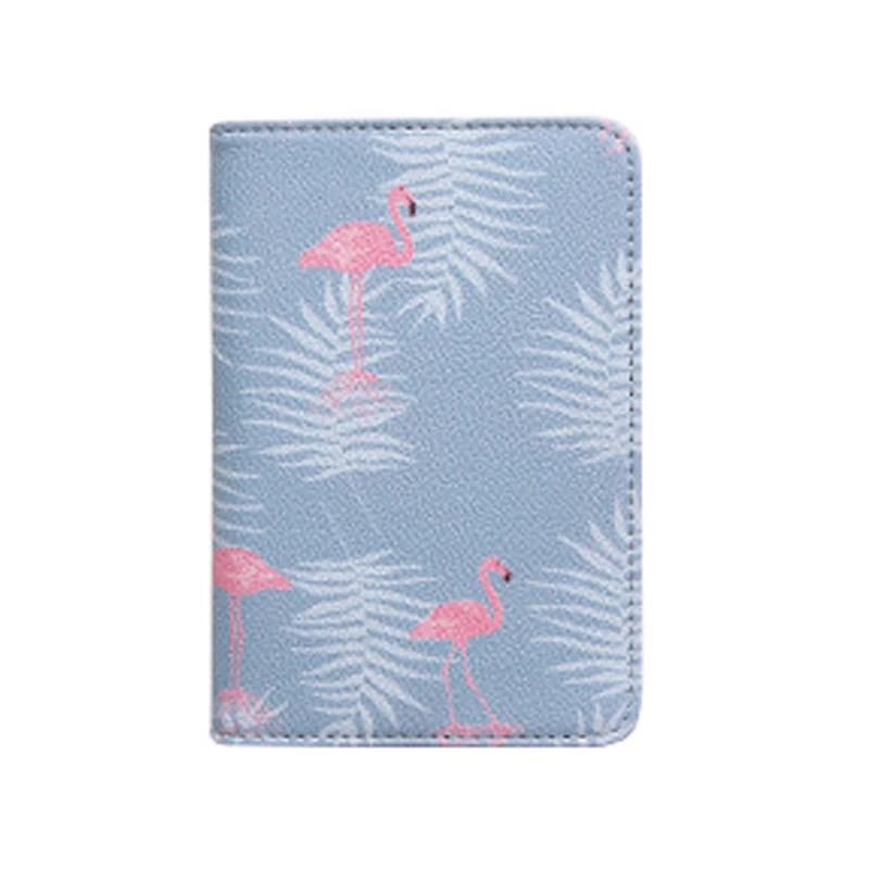 Милый маленький свежий дорожный Короткий держатель для паспорта, кошелек для кредитных карт, набор для паспорта, Обложка для документов, Обложка для паспорта, посылка, держатель, кошелек - Цвет: Flamingo
