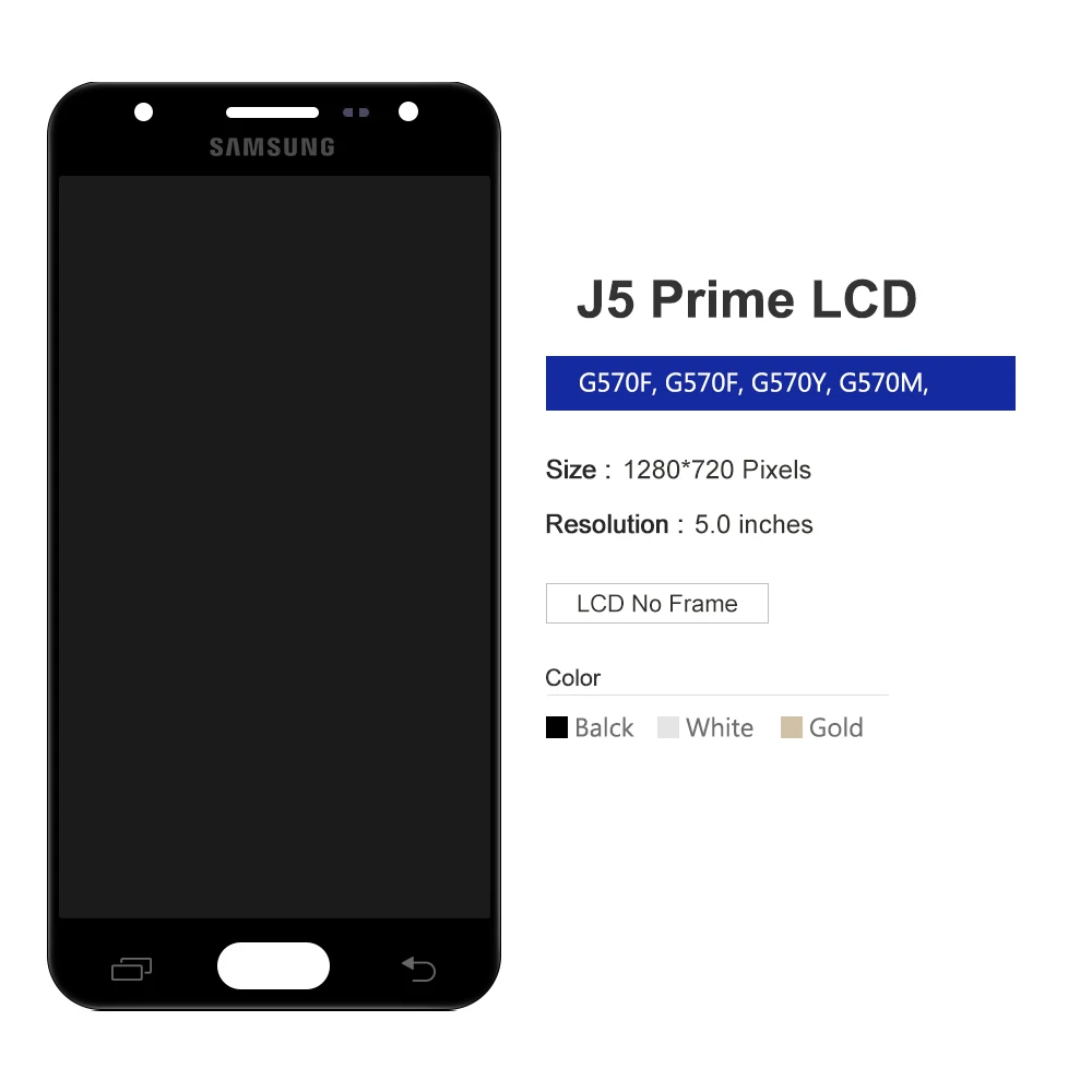 Оригинальный дисплей для Samsung J5 Prime G570 G570F G570M G570Y 2017 G571F ЖК с сенсорным экраном в