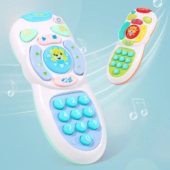 

LED Kid Educational Toy Remote Control Design Music LED Effect Button Multifunction Simulation TV Remote Control Music Story