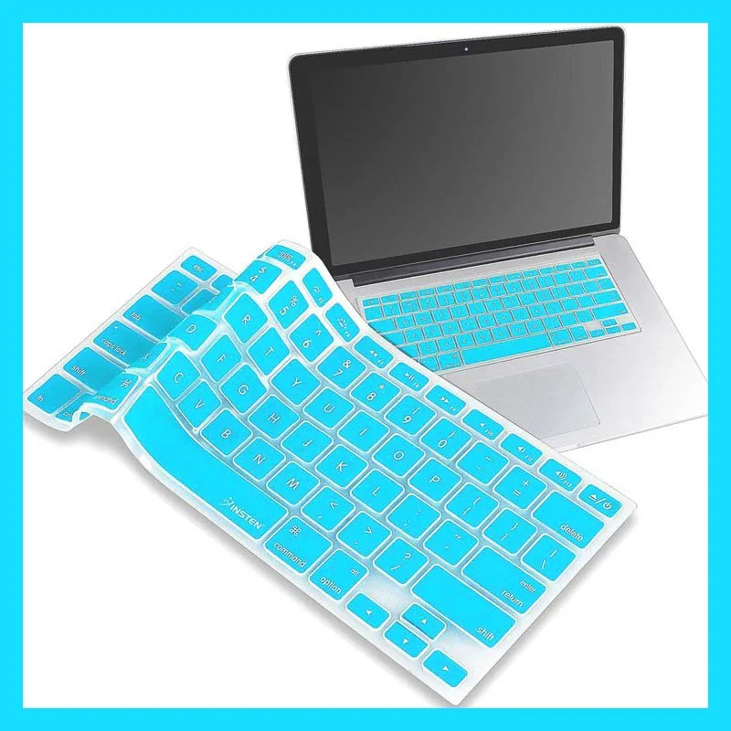 KK& LL Apple Macbook Белый/Air 13/Pro 13 15(CD-ROM)/RETINA дисплей 13 15 ноутбук-Силиконовый водонепроницаемый корпус клавиатуры США - Цвет: Egg Blue