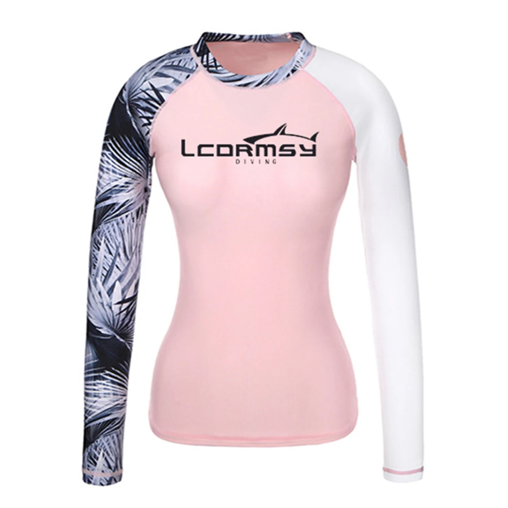 Women's Rash Protection Beach Long-Sleeve Surfing Swim Top Water Sports Gym Diving Suit Quick-Drying UPF50+