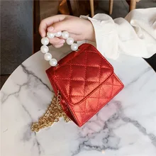 Женский милый кошелек из искусственной кожи с жемчужинами, Детская цепь, кошелек, детский маленький мешочек, сумка для денег, bolsa carteira feminina для маленьких девочек