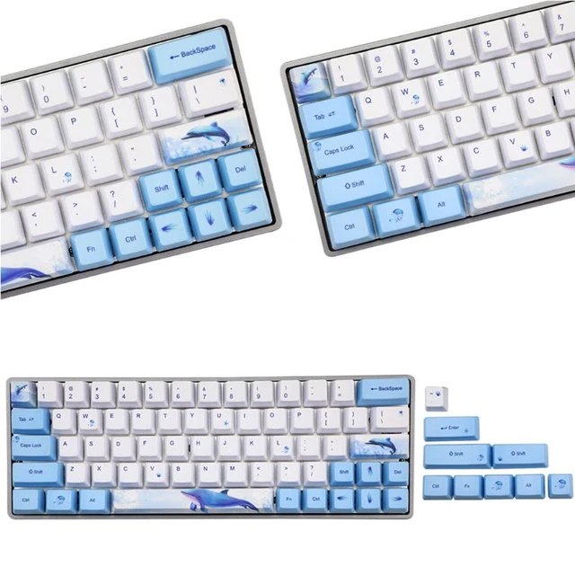 Teclas personalizadas SDYZ, 60 por ciento, adecuadas para teclados  mecánicos GK61/GK64/RK61/Anne/GH60 /ALT61, juego de 71 teclas, teclas PBT  de perfil OEM (teclas IZAKAYA)