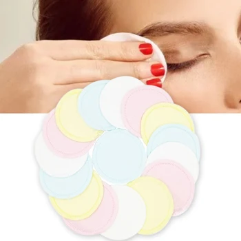 

Home Cotton Blend Soft Portable Washable Makeup Remover Pad Round Reusable Skin Care Face Eye Multifunctional Facial Cleaner