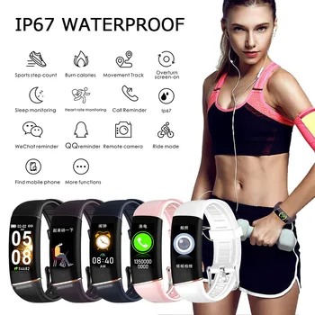 

Ottwn E98 Smart watch IP67 Bluetooth Smart watch for Android IOS Sport Fitness Tracker Couple bracelet Heart rate Monitoring