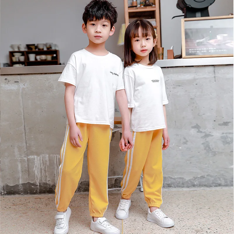 Toddler Kids Pants Summer Candy Color Harem Pants Boys Cotton Soft Trousers Drawstring Side Stripe Baby Boys DS19