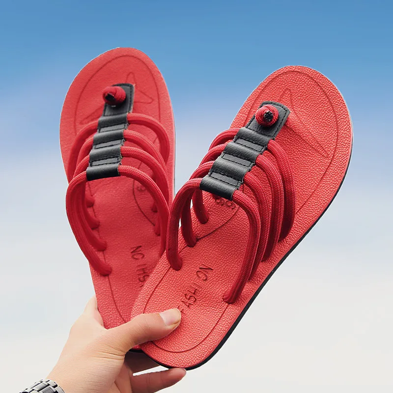 

Men Summer Fashion Slippers Leisure Outdoor Flip-Flops Beach Shoes Non-slip Big Size Slides Simple Slippers Bathroom Slippers