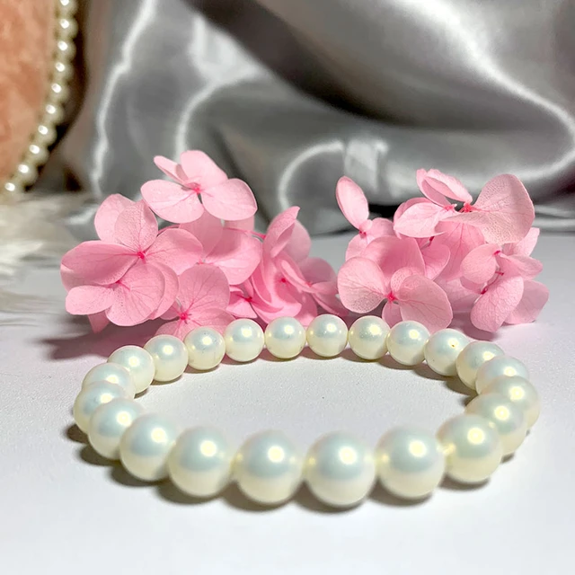 Bracelet Fresh Water Potato Pearls White 9-10mm | www.ekobebe.eu